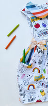 Load image into Gallery viewer, School Doodle Dress Peter Pan collar
