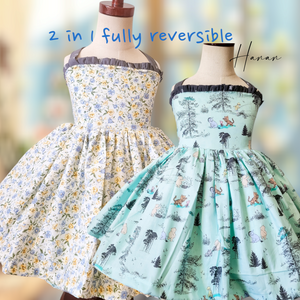 Bear and flowers Reversible dress