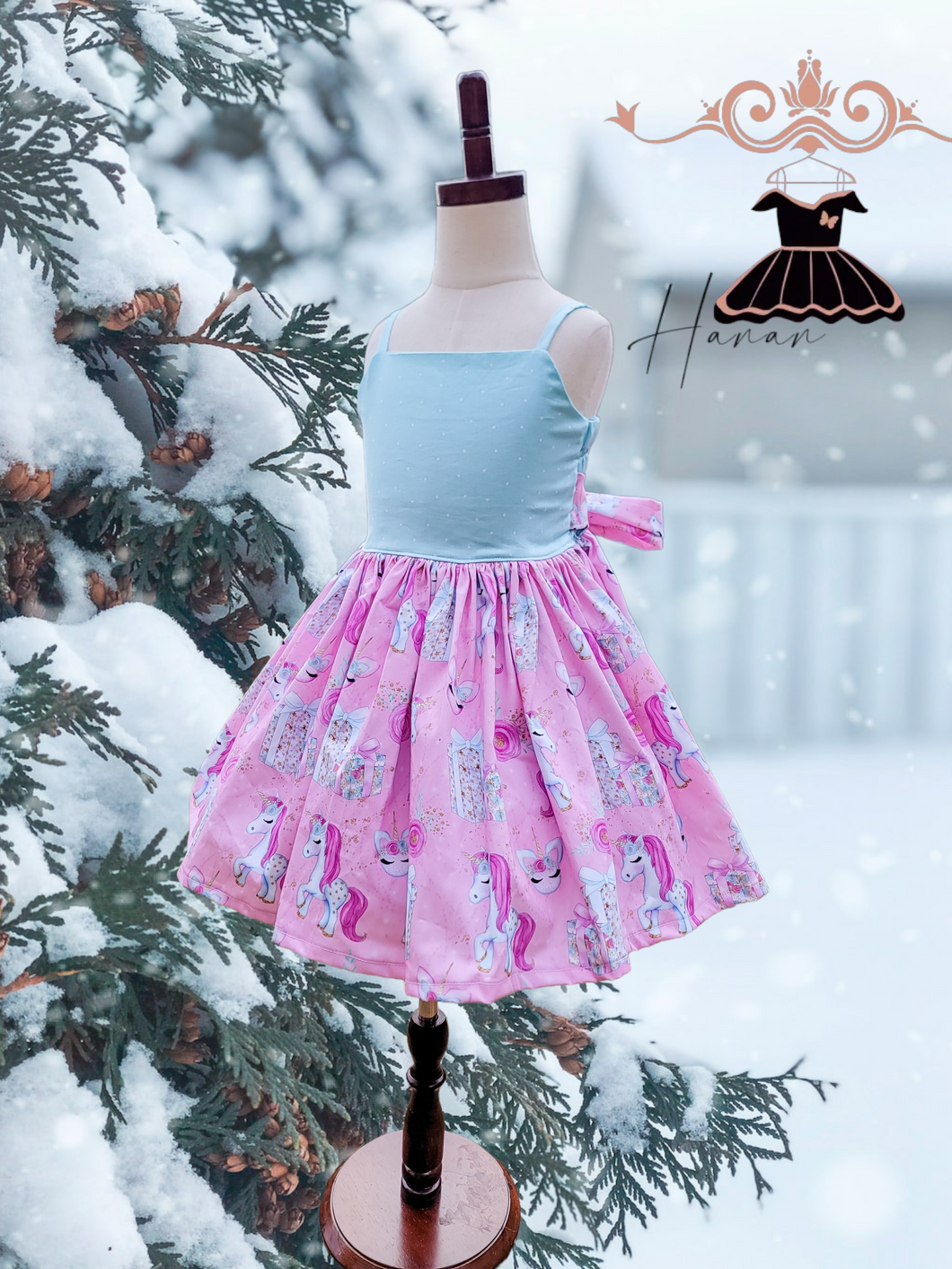 Pink unicorn dress